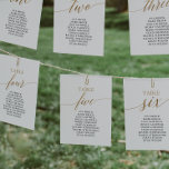 Elegant Gold Table Number 5 Seating Chart<br><div class="desc">These elegant gold table number 5 seating chart cards are perfect for a simple wedding. The neutral design features a minimalist card decorated with romantic and whimsical faux gold foil typography. The card prints on the front and back (double-sided).</div>