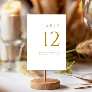 Elegant Gold Table Number Card