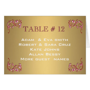 Elegant Gold Table number template wedding
