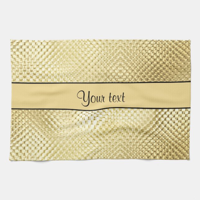 Elegant Gold Tea Towel (Horizontal)