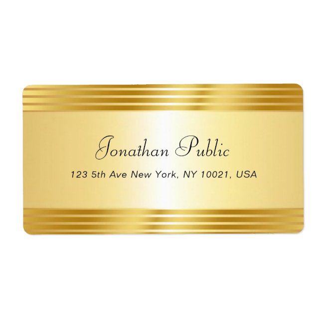 Elegant Gold Template Handwritten Script Name (Front)