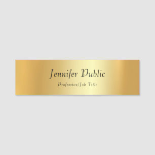 Elegant Gold Template Modern Handwritten Script Name Tag