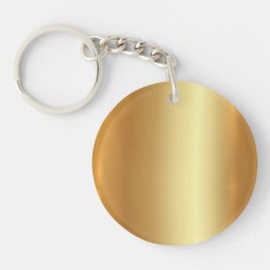 Elegant Gold Template Single Sided Blank Circle Key Ring