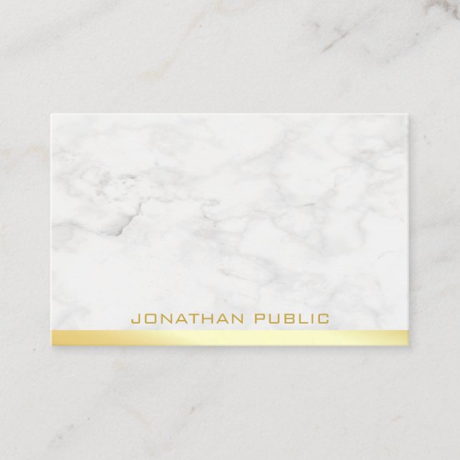 Elegant Gold Text Marble Template Professional Business Card (Front)