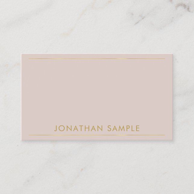 Elegant Gold Text Modern Minimalist Professional Business Card (Front)