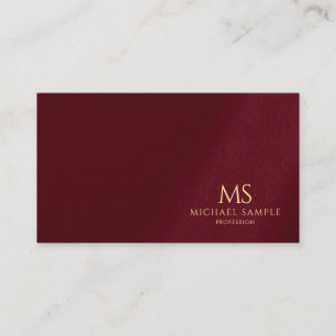 Elegant Gold Text Monogram Luxury Premium Linen Business Card