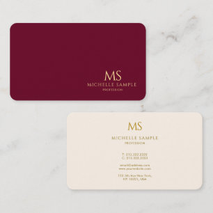 Elegant Gold Text Monogram Luxury Premium Silk Business Card
