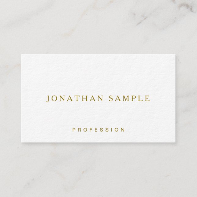 Elegant Gold Text Premium Thick Paper Luxury Business Card (Front)