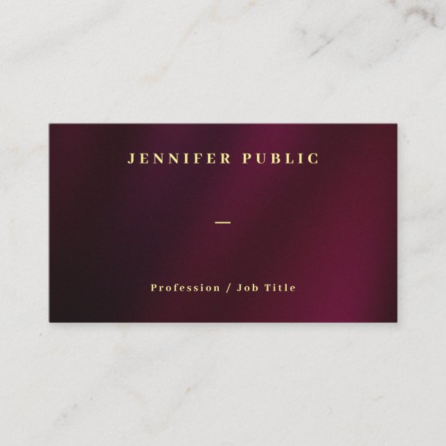 Elegant Gold Text Professional Luxe Premium Thick Business Card (Front)