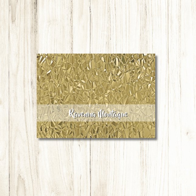 Elegant Gold Texture Chic Custom Name Stationery Note Card (Creator Uploaded)