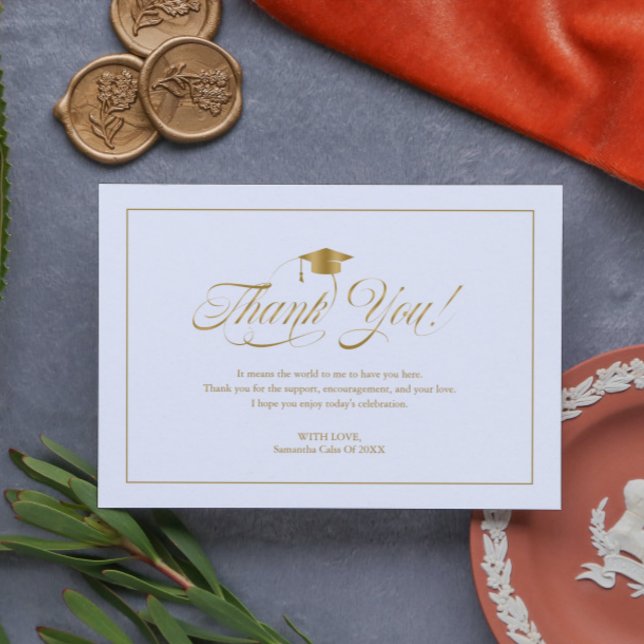 Elegant Gold Thank You Cap Tassel Graduation (Creator Uploaded)