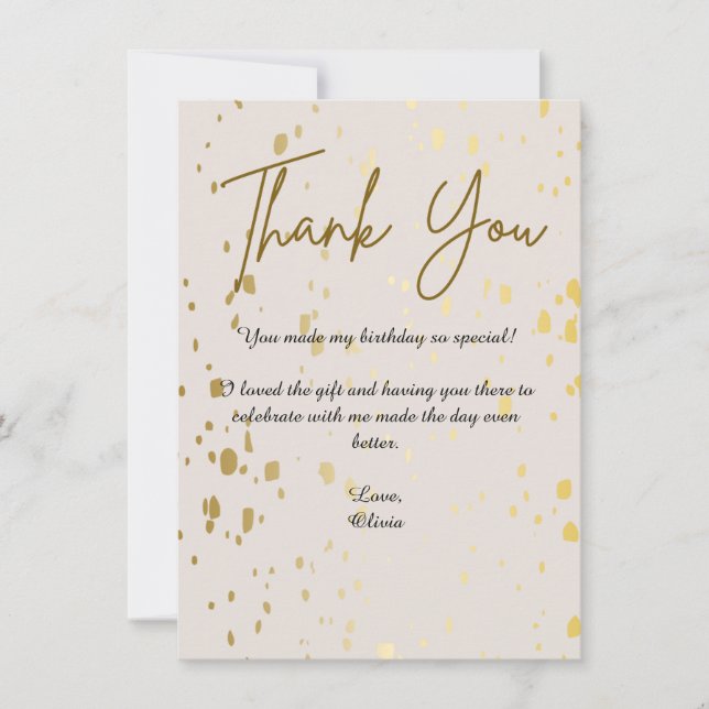 Elegant Gold Thank You Card (Front)