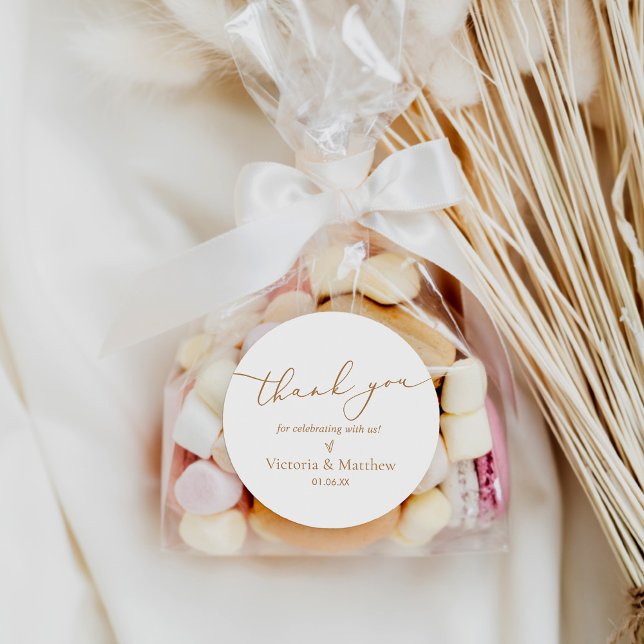 Elegant Gold Thank You Favour Sticker (Creator Uploaded)