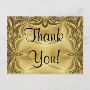 Elegant Gold Thank You Postcards