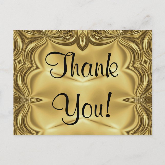 Elegant Gold Thank You Postcards (Front)