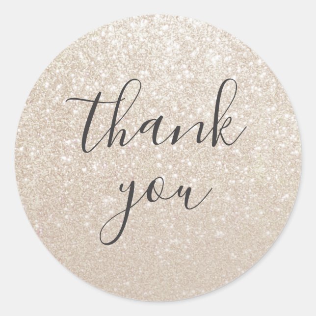 Elegant Gold Thank You Wedding Round Sticker (Front)