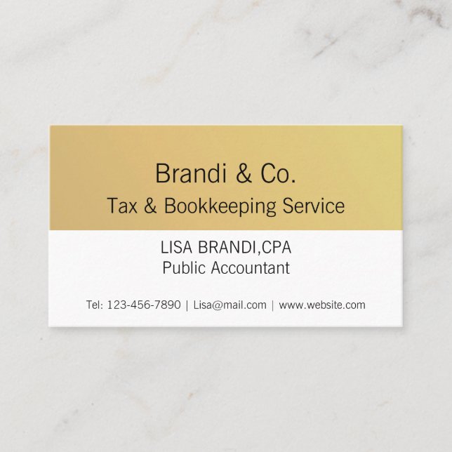 Elegant Gold Tone Logo Template  Business Card (Front)
