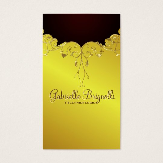 Elegant Gold Tones Vintage Lace Frame Business Card