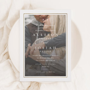 Elegant Gold Transparent Photo Wedding Invitation