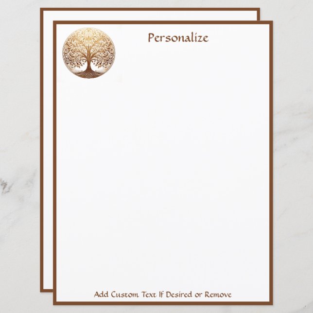 Elegant Gold Tree of Life Spiritual Zen (Front/Back)