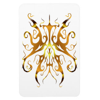 Elegant Gold Tribal Mask Abstract Design Magnet