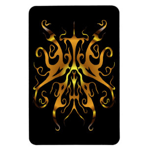 Elegant Gold Tribal Mask Abstract Design Magnet