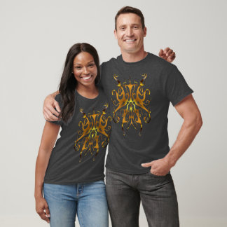 Elegant Gold Tribal Mask Abstract Design T-Shirt