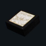 Elegant Gold Trim Marble Monogram  Gift Box<br><div class="desc">Digitally designed with a gold veined marble pattern trimmed in a gold-tone colour.  Easily customise your monogram initial of choice.  Great gift and keepsake for weddings,  i.e. bridesmaid,  bride,  bridal team,  anniversaries,  birthdays,  and almost any special occasion.</div>