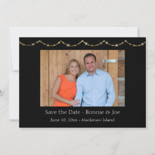 Elegant Gold Trim Photo Save the Date