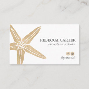 Elegant Gold Tropical Starfish Beach Coastal Business Card