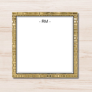 Elegant Gold Two Black Border Initial Monogram Card