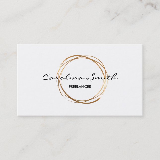 Elegant, Gold, Two-Sided Business Card (Front)
