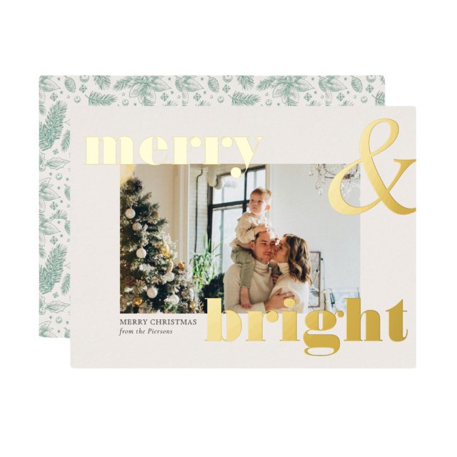 Elegant Gold Typography Photo Merry Christmas Card (Creator Uploaded)