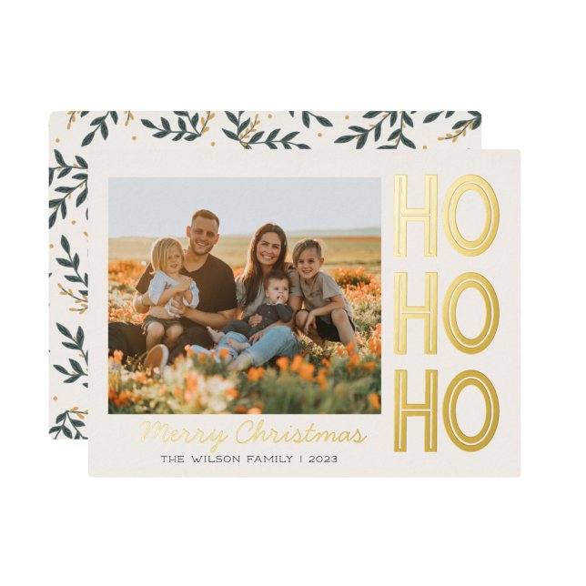 Elegant Gold Typography Photo Merry Christmas Card (Creator Uploaded)