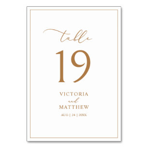 Elegant Gold Typography Rustic Wedding Table Cards