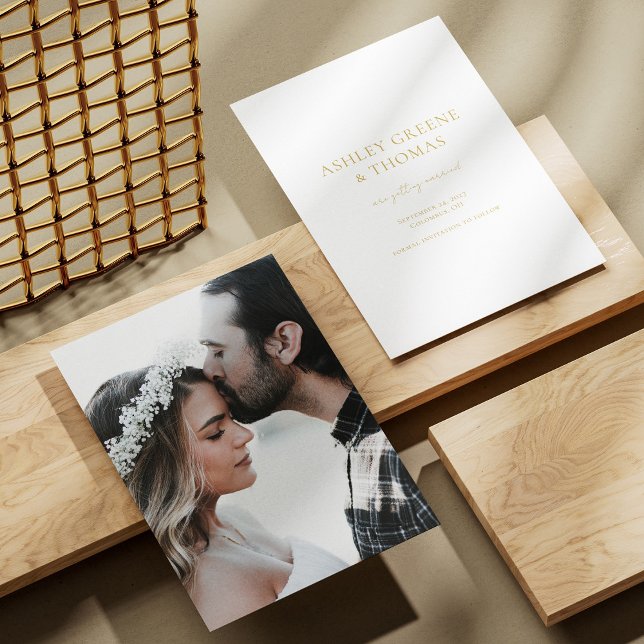 Elegant Gold Typography Save the Date Card (Elegant Gold Typography Save the Date Card)