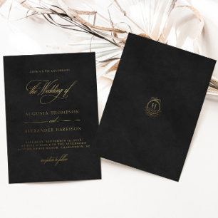 Elegant Gold & Velvet Print (Not Real) Wedding