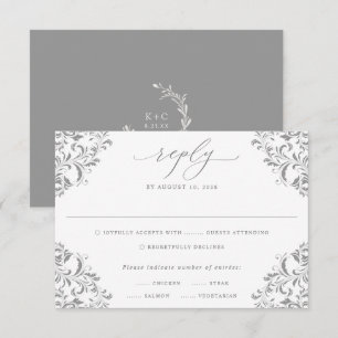 Elegant Gold Vintage Classic Wedding RSVP Card