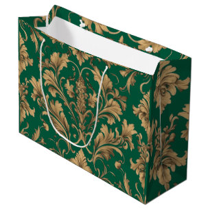 Elegant Gold Vintage Damasks Large Gift Bag