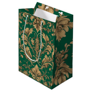 Elegant Gold Vintage Damasks Medium Gift Bag