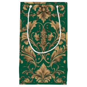 Elegant Gold Vintage Damasks Small Gift Bag