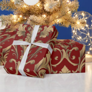 Elegant Gold Vintage Damasks Wrapping Paper