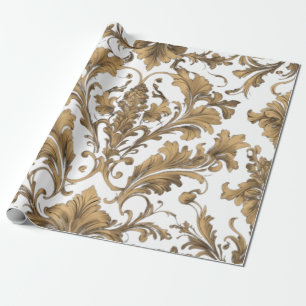 Elegant Gold Vintage Damasks Wrapping Paper