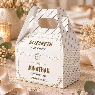 Elegant Gold Vintage Filigree Reception Favour Box