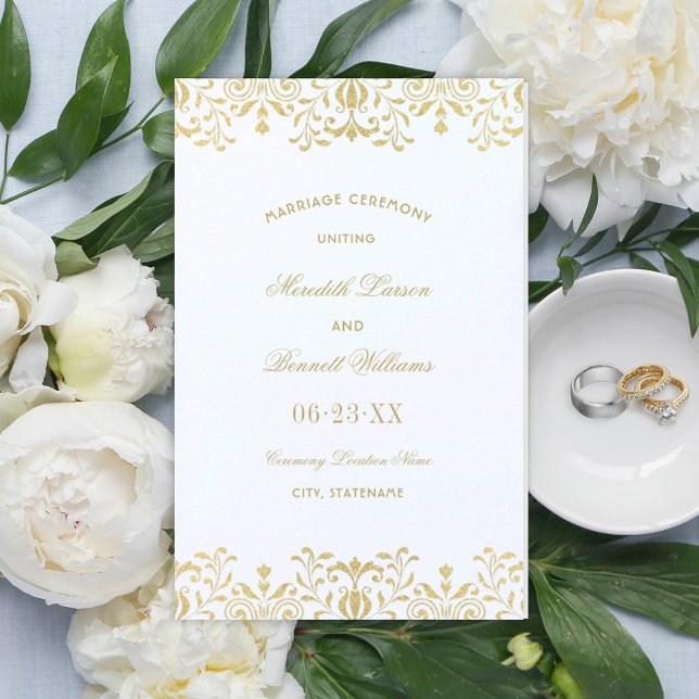 Elegant Gold Vintage Glamour Wedding Programs (Creator Uploaded)