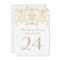 Elegant Gold Vintage Glamour Wedding Table Number