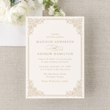 Elegant Gold Vintage Ornate Frame Wedding