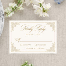 Elegant Gold Vintage Ornate Frame Wedding