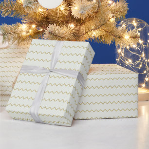 Elegant Gold Wavy Christmas Wrapping Paper