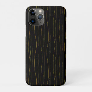 Elegant Gold Wavy Lines Pattern iPhone 11 Pro Case